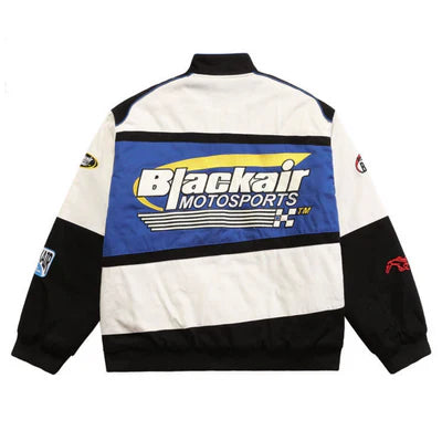 Black Air Classic Vintage Racing Jacket – Iconic Style for Motorsport | HeatDrop® Edition