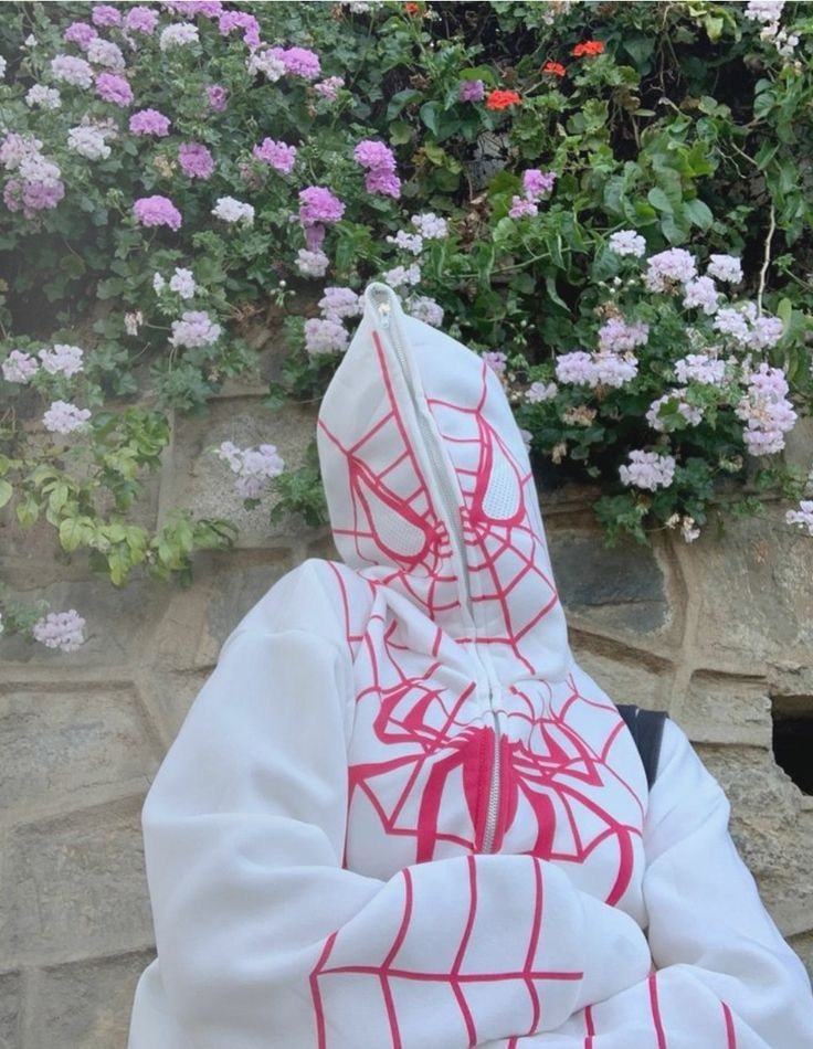 White Spiderman Zipper Hoodie Printed - Heatwear