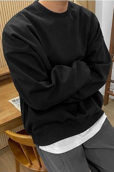 Plain Black Sweatshirt - Heatwear