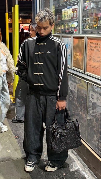 CNY-Inspired Premium Black Suede Streetwear Jacket - Heatwear