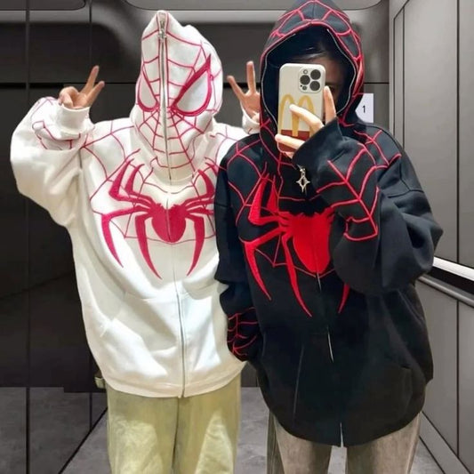 Couple Spiderman Zipper Hoodies Printed - Heatwear