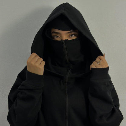 Balaclava Layered Double Ziplord Hoodie