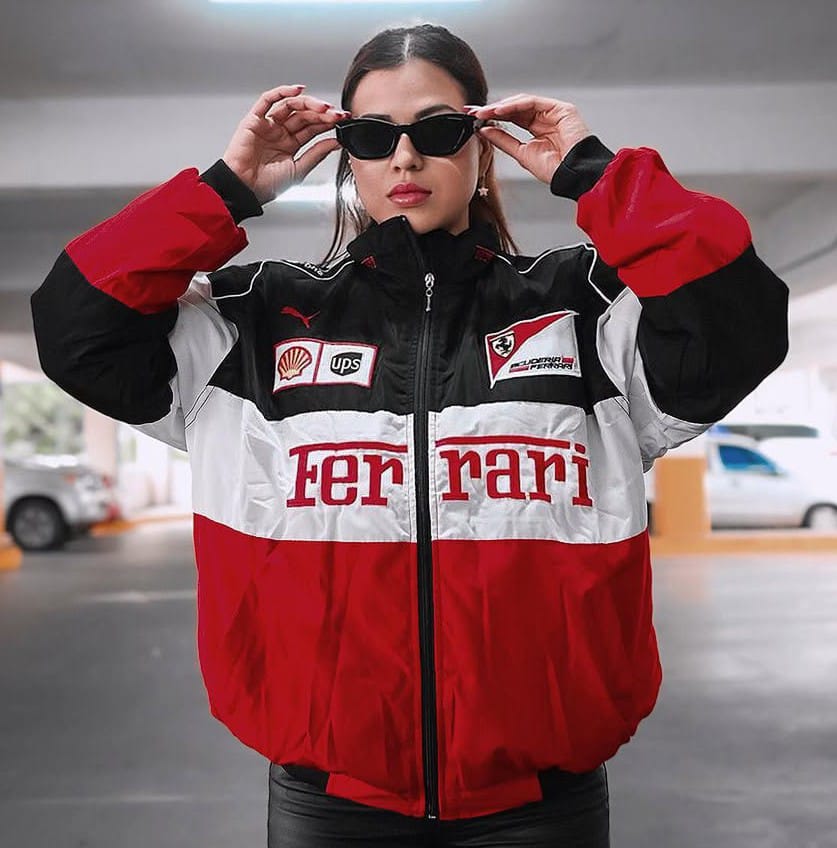 Tri-Color Ferrari F1 Vintage Racing Jacket Elegance Meets Racing Heritage | Ultra-Limited | HEATDROP® F1 Edition