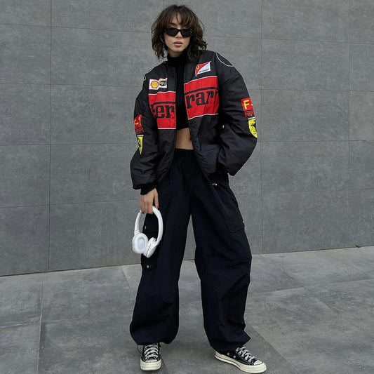 Black Ferrari F1 Vintage Jacket | Premium Unisex Motorsport Fashion | Ultra-Limited | HeatDrop® F1 Edition