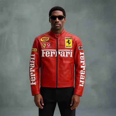 Red Ferrari Leather Jacket | HEATDROP® F1 Edition