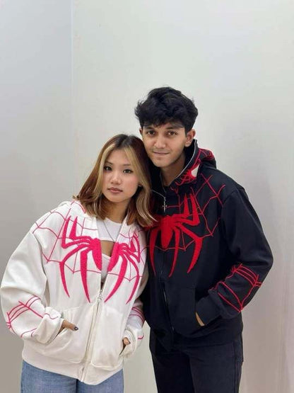 Couple Spiderman Zipper Hoodies Printed - Heatwear