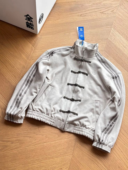 CNY-Inspired Premium White Suede Streetwear Jacket - Heatwear