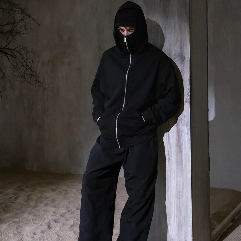 Balaclava Layered Double Ziplord Hoodie