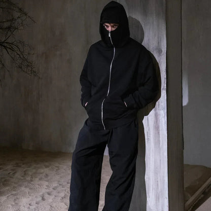 Balaclava Layered Double Ziplord Hoodie