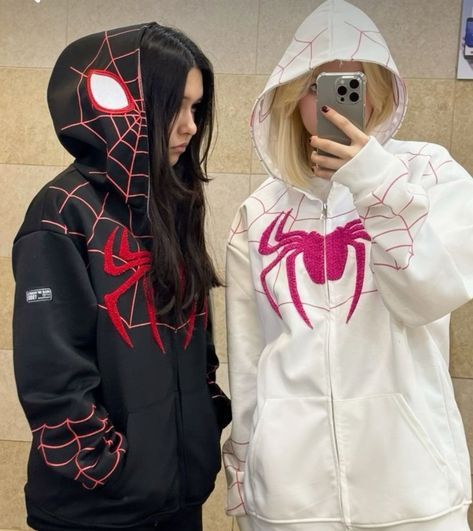 Couple Spiderman Zipper Hoodies Printed - Heatwear
