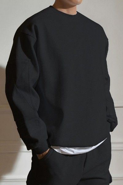 Plain Black Sweatshirt - Heatwear