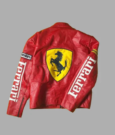 Red Ferrari Leather Jacket | HEATDROP® F1 Edition
