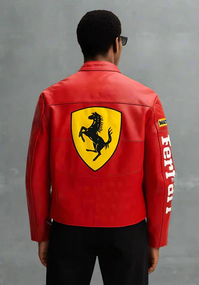 Red Ferrari Leather Jacket | HEATDROP® F1 Edition